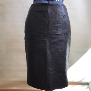 Leather pencil skirt